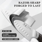 SHANGDAO 7 Inch Japanese Santoku Chef Knife, VG10 Stainless Steel Kitchen Cooking Knife with Pakkawood Handle Gift Box