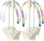 Grete Gotye Portable Battery Powered Fly Fans for Tables Up to 15 Hours Working Time, 4-Pack Indoor Outdoor Food Fan with Flexible Goose-Neck Blades for Home Restaurant Party Picnic Patio BBQ, Beige