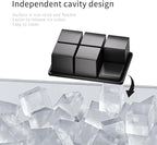 Large Ice Cube Tray for Whiskey 2 Pack, HANCELANT Big Silicone Square Ice Cube Mold with Removable Lid, 2'' Huge Square Ice Cubed Tray for Whisky and Cocktail