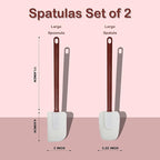 16.5 INCH Silicone Spatulas Heat Resistant Heavy Duty Rubber Spatulas Commercial Spatulas Set for Kitchen Use Silicone Cooking Utensils Sets of 2