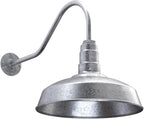 Steel Lighting Co. Gardena Barn Light | Outdoor Wall Mounted | 16" Dome | 23" Gooseneck | Farmhouse Light Made in America | Galvanized Exterior/Galvanized Interior