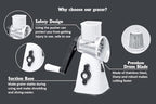 Premium Rotary Cheese Grater - Effortless Grating for Perfectly Shredded Cheese Every Time! (White and Black)