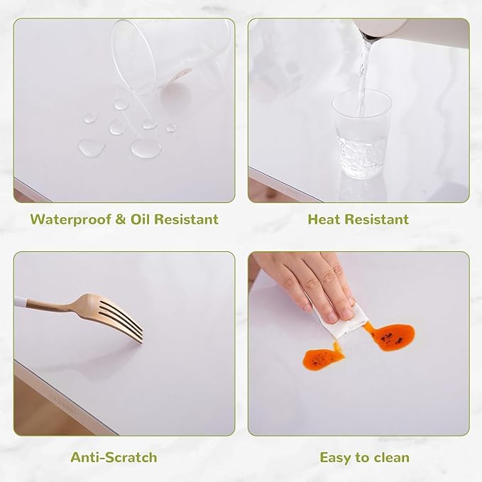 16 x 55 Inch Clear Table Cover Protector, Clear Desk Mat, Transparent Table Protector, 1.5mm Plastic Table Cover, Vinyl Table Protector, Desk Mats on Top of Desks