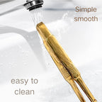 Premium Cooking Tongs - 304 Stainless Steel, Comfortable Grip, Non-Slip Design, High Heat Resistant - Ideal for Home, Kitchen, Barbecue & Frying Steak, (gold, 9 Inch)