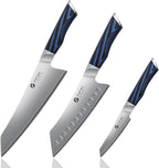 FINTISO 3PCS Kitchen Knife Set, Professional Chef Knives Set with G10 Handle, Premium 5-Layer 10Cr15CoMoV Japanese Steel Knives Set, Ultra Sharpe Knife for Meat and Vegetable