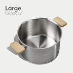 CAROTE Stainless Steel Stock Pot - 5.5 Quart Heavy Duty Induction Cooking Pot with Visible Lid for Pasta, Soup, Spaghetti, Bottom Big Stockpot, Deep Cookware for Canning, Boiling, Simmer