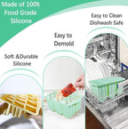 Silicone Popsicles Molds 12 Pieces, Popsicle Holders for Kids with 50 Wooden Sticks Cake Pop Molds, Ice Pop Mold BPA Free Easy Release,Ice Cream Molds Popsicle Maker for Toddlers