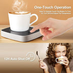 Coffee Mug Warmer Waterproof Smart Cup Warmer with 3 Temperature Setting for Warming & Heating Coffee, Beverage, Milk, Tea and Hot Chocolate (White)