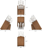 Cangshan Alps Series German Steel Forged 17-Piece Knife Block Set, Acacia (White)