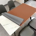 Leather Table Cover,1.8mm Thick,30x60 Inch Desk Cover,Large Desk Mat,Table Protector,Table Cover Protector,Desk Covers On Top of Desks(Brown+Gray,30x60)