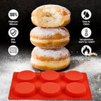 CAKETIME Silicone Egg Molds, 3 Inch Muffin Top Pan 4 Pack Nonstick for Baking English Muffin, Whoopie Pie, Corn Bread, Egg bite, Breakfast Sandwiches