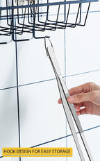 JETKONG 12-Inch Fine Tweezer Tongs Long Cooking Tweezer Stainless Steel Kitchen Tweezers
