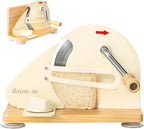 Anatole Foldable Manual Bread Slicer for Homemade Sourdough Bread with Engraved Scale Line Bread Guide Hand Crank Bread Cutter with Adjustable Thickness Stainless Steel Blade 6 Suction Cups