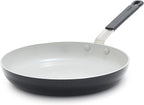 GreenPan x Bobby Flay 10" Nonstick Frying Pan Skillet, PFAS-Free Diamond Ceramic, Induction Suitable, Stay-Cool Silicone Handle, Easy Clean Dishwasher & Oven Safe, Egg & Omelet Pan, Graphite