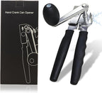 Manual Can Opener，Commercial Can openner，Can Opener Heavy Duty with Ergonomic Soft Grip Handles and Magnetic Lid Lifter for Large Cans, Seniors ，Stainless Steel, Black