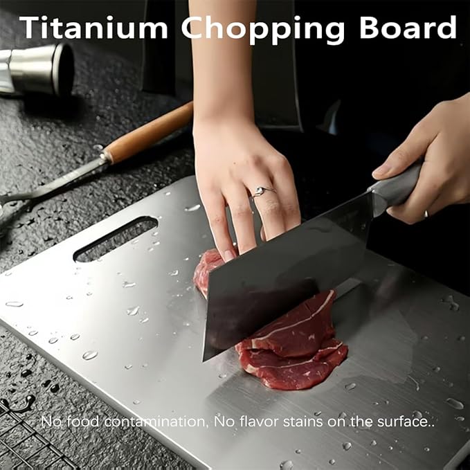 Titanium Cutting Board Set of 3,100% Pure Titanium Cutting Boards for Kitchen Double Sided,Hygiene Durable Dishwasher,Fruit & Vegetables （S+M+L)