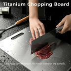 Titanium Cutting Board Set of 3,100% Pure Titanium Cutting Boards for Kitchen Double Sided,Hygiene Durable Dishwasher,Fruit & Vegetables （3P-M)