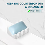Self Draining Soap Dish,Silicone Suction Cup Soap Holder, Bathroom Soap Dish for Bar Soap,Can Extend Soap Life,Bathroom, Bath Tub, Kitchen Sink (2, White)