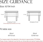 ISAENNE Designer Linen Floral Long Rectangle Tablecloth,Light Green Farmhouse Durable Table Cloth,Washable Decor Tablecloths for Dining Kitchen Thanksgiving Christmas,63"*94"-Floralsea B