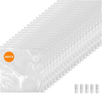 MEGAWISE Vacuum Zipper Bags 20Pcs (8.5 * 8.5in), BPA Free, Reusable Food Storage Bags with Air Valve for Sous Vide Cooking/Freezer/Microwave Heating, with 5 Seal Clips.