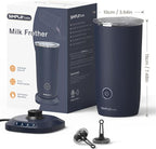 SIMPLETASTE Milk Frother, 4-in-1 Electric Milk Frother and Steamer, Automatic Warm and Cold Foam Maker and Milk Warmer for Latte, Cappuccinos, Macchiato, Dark Blue