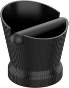 Espresso Knock Box, Coffee Knock Box with Durable Knock Bar and Non-Slip Base, Knock Box for Machine Accessories (Black Stripe)