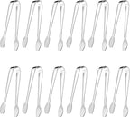 SOLEADER Mini Serving Tongs for Appetizers 4.5 Inch Small Tongs for Serving Food,Food-Grade 304 Stainless Steel,Small Serving Utensils for Parties Catering,Sugar Tongs, Set of 12
