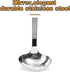 FJNATINH Stainless Steel Wok Spatula and Ladle Tool, Mirror Polished Cooking Utensils Set Metal Wok Accessories with Wooden Handle,Easy to Clean Kitchen Utensils,Sliver