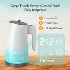 Electric Kettle with 5-Temperature Control,1.25L Cordless,Penguin Shape Design,1200W with Keep Warm and Auto Shut-Off,Perfect for Tea,Coffee & Kitchen(Blue Gradient)