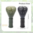Resin Matcha Whisk Traditional Japanese Chasen Matcha Tea Whisk Gifts for Tea Lovers Reusable Plastic Matcha Whisk for Authentic Tea Preparation (Black+Green)