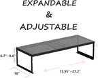 Stackable Expandable Metal Shelf Organizer - Adjustable Wire Storage Rack with Holes for Kitchen, Bathroom, Cabinet, Office - Space Saving, Durable & Sturdy Design（2PACKS/Large/Black