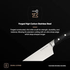 DURA LIVING 3-Piece Kitchen Knife Set – Ultra-Sharp German Stainless Steel, 8” Chef, 5” Utility, and 3.5” Paring Knives with Ergonomic Handles, Multipurpose Kitchen Knife Set, Black