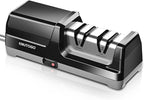 Knife Sharpener, Professional 2-Stages Eleltric Knife Sharpeners with Diamond Abrasives for 20-Degree Straight Edge, Knife Sharpener for Kitchen Knives with Sharpening and Polishing