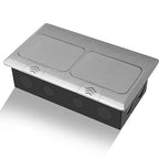 KYHSHJ USB Pop Up Floor Socket Kit with 2 * 20A Receptacle，4.8A 1 USB-A Ports &1 USB-C Port，3-Port RJ45 Datacom Receptacle，Corrosive Resistant Hardware,Silver
