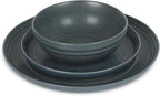 Stone Lain Elio 24-Piece Dinnerware Set Stoneware, Plates and Bowls Set, Dish Set for 8, Blue