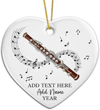 Personalized Oboist Christmas Ceramic Ornament 2025, Custom Text Name & Year Oboe Ornament Gift for Student Friend, Oboe Teacher Christmas Tree Ornaments, Musical Instruments Xmas Decorations