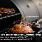 Smart Wireless Meat Thermometer for Grilling and Smoking – Bluetooth 5.2, 150m Range, IP65 Waterproof Probe – Rechargeable USB-C BBQ Thermometer for Smoker, Oven, Rotisserie