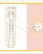qiqee 1000 Count Mini Cupcake Liners White Muffin Liners Food Grade Baking Cups Paper No Smells（Small Size）
