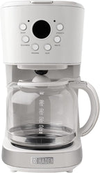 HADEN Coffee Machine, 12 Cup Programmable Drip Coffee Maker, Ivory & Chrome