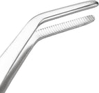 uxcell 8-Inch Stainless Steel Tweezers with Curved Serrated Tip Daily Garden Tool
