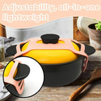 Silicone Lid Lock Strap for Crockpot Slow Cooker (6/7/8 Quart) - Universal Crockpot Lid Holder & Rubber Strap Alternative | Heat-Resistant, No-Spill Design Transport Accessories (Black 2PCS)