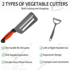 Julian Peeler for Vegetable, Multifunctional Vegetable Cutter Set – Stainless Steel Double-Layer Slicer with Julienne Peeler for Cabbage, Carrots, Potatoes – Kitchen Prep Tool Combo