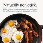 Field Company 6.75-Inch Cast Iron Skillet – Lightweight & Smooth, Made in USA, Pre-seasoned with Organic Oil – Ideal for 1 Serving (No.4 Extra Small)