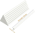White Plastic Cake Dowel Rods for Tiered Cake Construction and Stacking Supporting Cake Round Dowels Straws with 0.4 Inch Diameter (9.5 Inch Length)