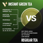 VitaCup Green Tea Instant Packets, Enhance Energy & Detox with Matcha, Moringa, B Vitamins, D3, Fiber, Keto, Paleo, Vegan in Tea Powder Single Serving Sticks, 10 Ct