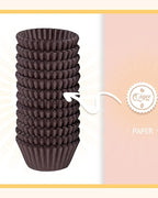 qiqee 600 Count Mini Cupcake Liners Coffee Muffin Liners Food Grade Baking Cups Paper No Smells（Small Size）