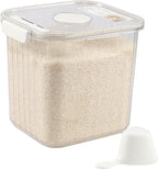 22 Lbs Airtight Rice Container with Cup, Clear Food Storage Container for Dry Food, 1 Pack