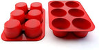 Silicone Texas Muffin Pan 6-Cups, Jumbo Muffin Pan Set of 2, BPA-Free Non-Stick Cupcake Maker, 10.75L x 7.5W for Baking