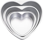 Heart Shaped Cake Pan Aluminum Cake Pans Heart Cake Tin Baking Cake Mold for Valentine's Weddings Birthday Party (3, 6 inch,8 inch,10inch)