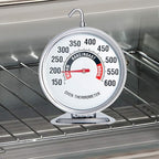 Extra Large 3" Oven Thermometer with Easy-Read Dial | 150-600°F Pro Accurate Temp Gauge for Kitchen, Baking, Grill & Meat | Hang or Stand for Gas/Electric Ovens
